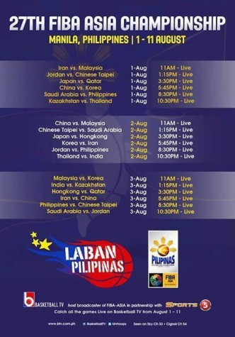 2013 FIBA Asia Championship Schedule - Gilas Pilipinas Basketball