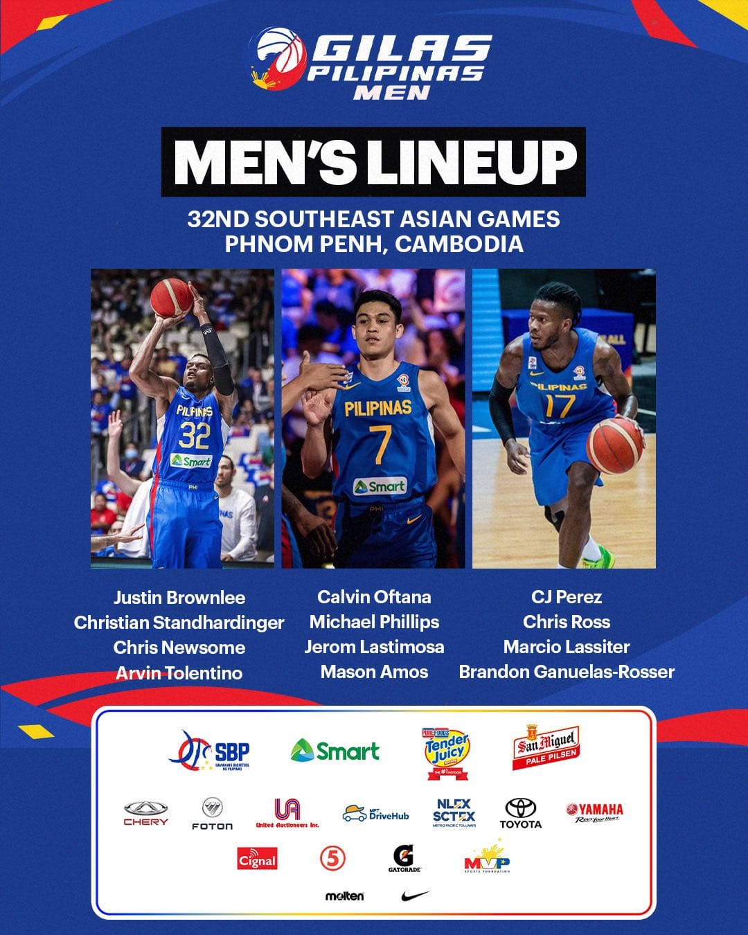 Gilas Pilipinas Final 12-man Roster for the 2023 SEA Games