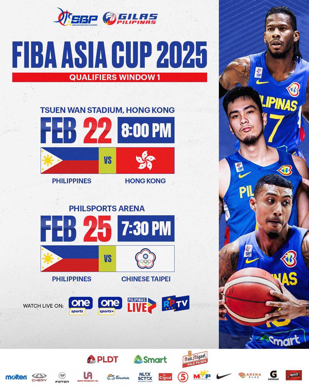 Where to Watch Gilas Pilipinas vs Hong Kong Live FIBA Asia Cup