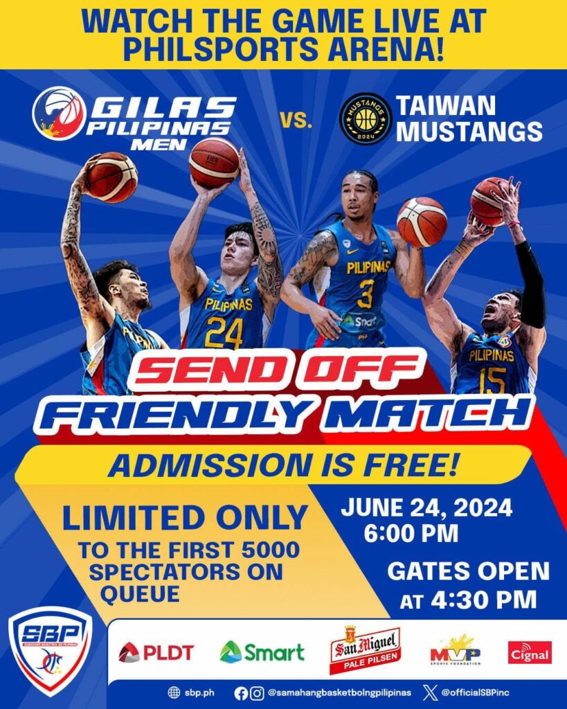 Gilas Pilipinas vs Taiwan Mustangs